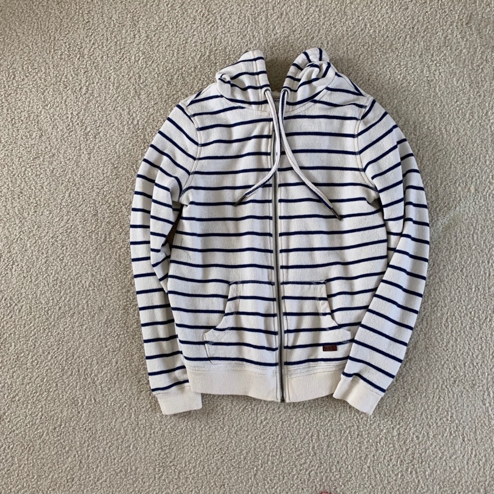 Blue and white striped Roxy hoodie - Picture 5 of 6